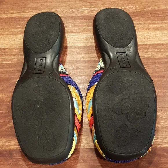 Chico's Red and Pink Mules Vibrant Summer Slip-Ons - Picture 5 of 8